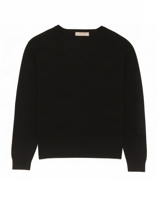 Zara Pull col en V pour femme UK 18 XL Coton noir