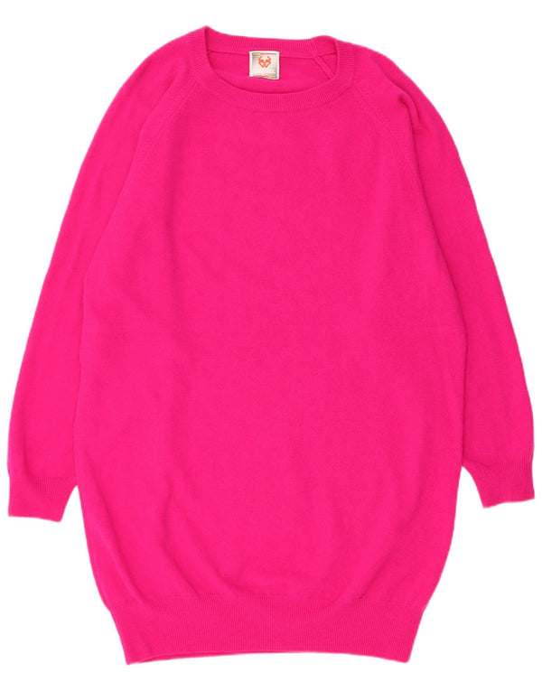 Stefanel Robe pull pour femme UK 14 Acrylique rose moyen