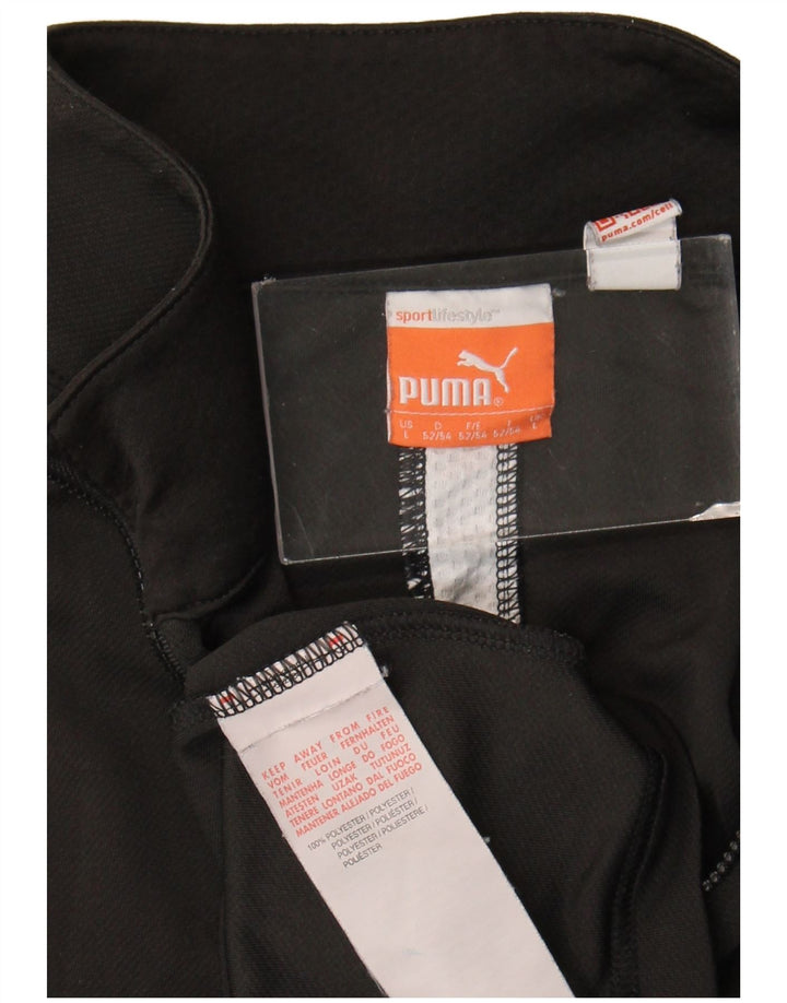 Puma Haut de survêtement à col zippé pour homme Large Noir Polyester