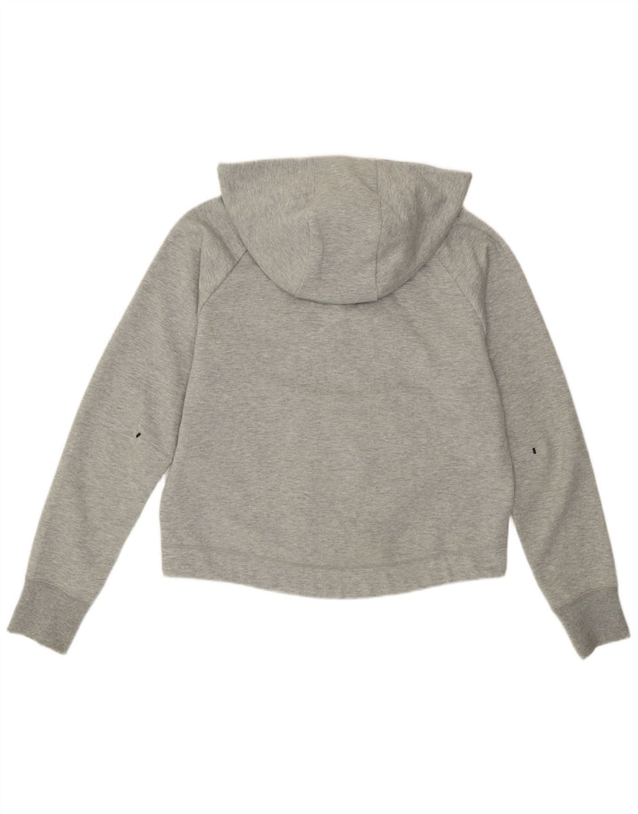 Nike Pull à capuche zippé surdimensionné pour femme UK 10 Petit coton moucheté gris