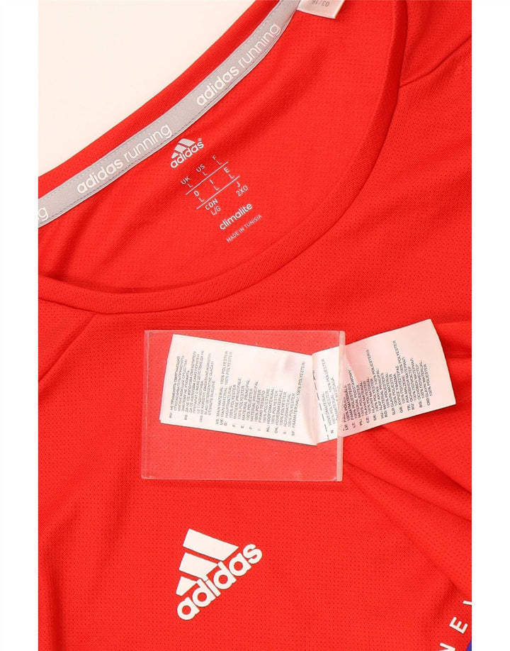 Adidas Hommes Climalite Graphic T-Shirt Haut Grand Rouge Polyester