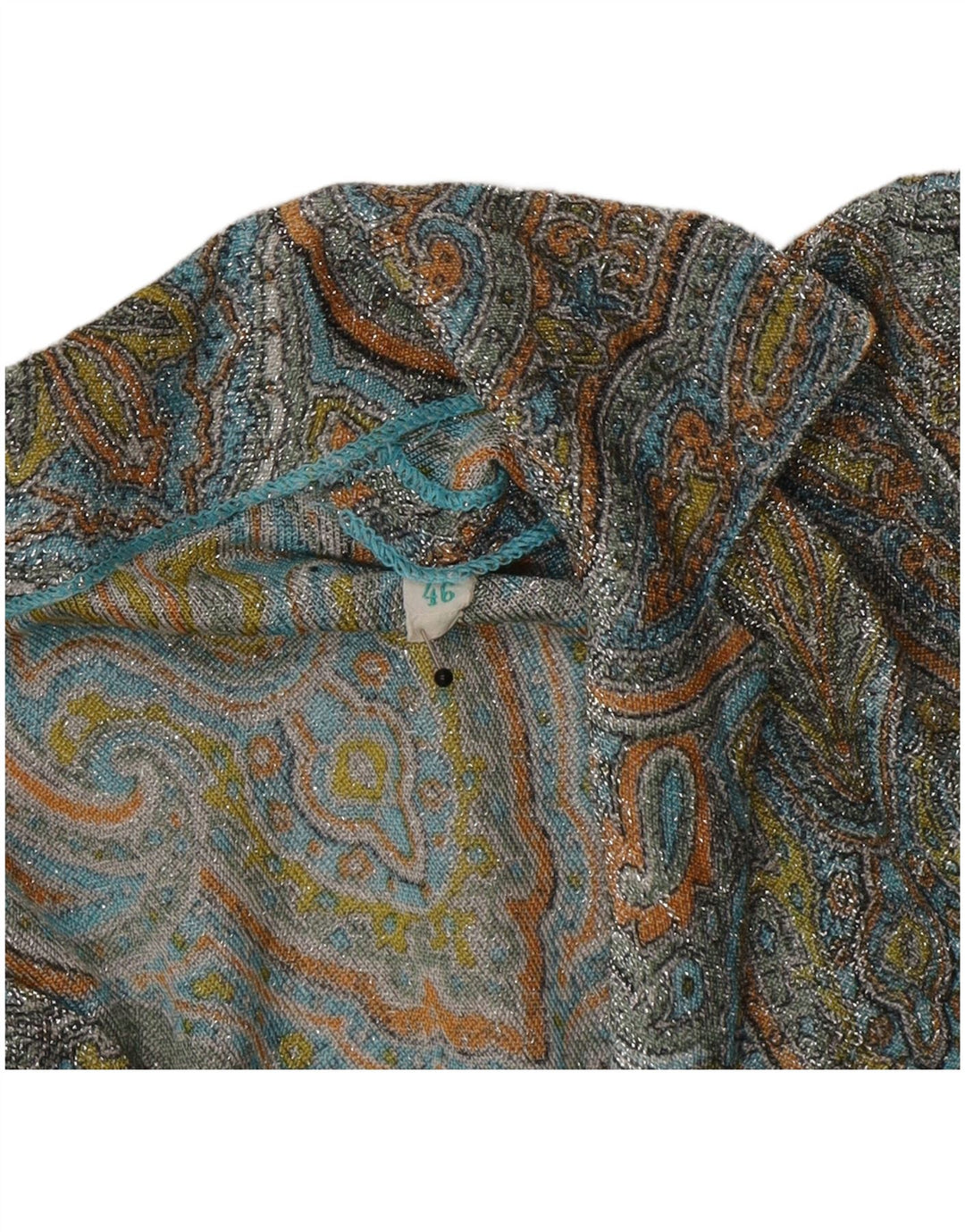 Blouse chemise femme vintage IT 46 Grand Paisley multicolore