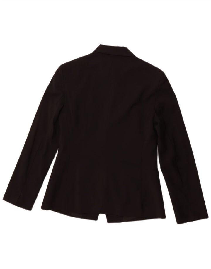BENETTON Womens 2 Button Blazer Jacket UK 10 Small Black