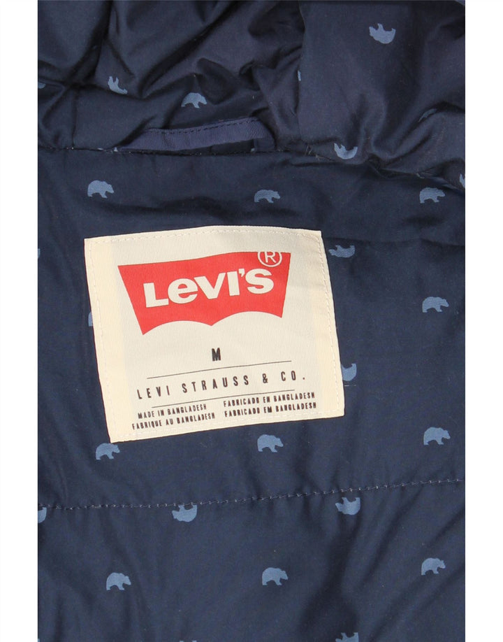 LEVI'S Veste matelassée à capuche pour homme UK 38 Bleu marine moyen