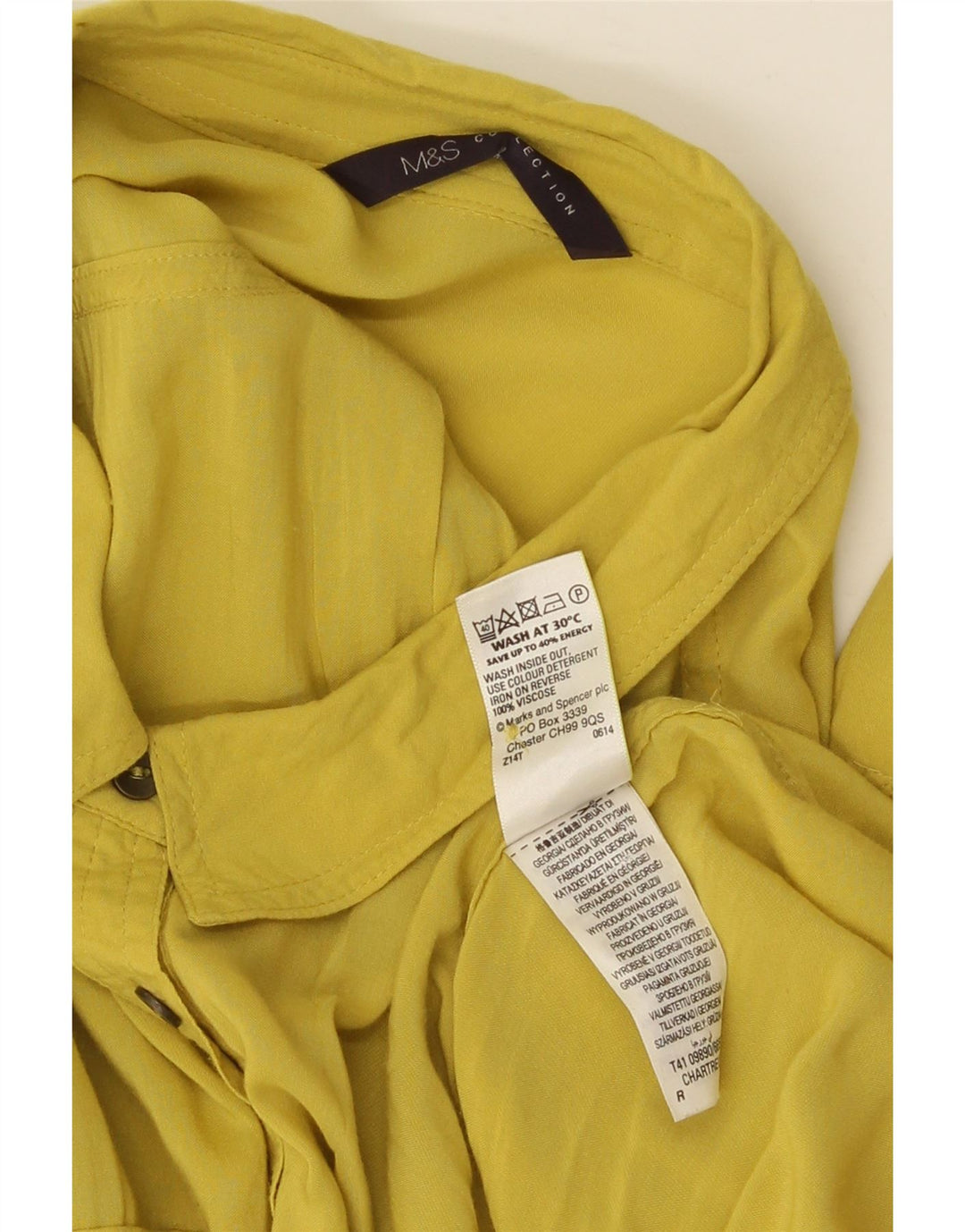Marks & Spencer Chemisier Femme UK 20 2XL Jaune Viscose