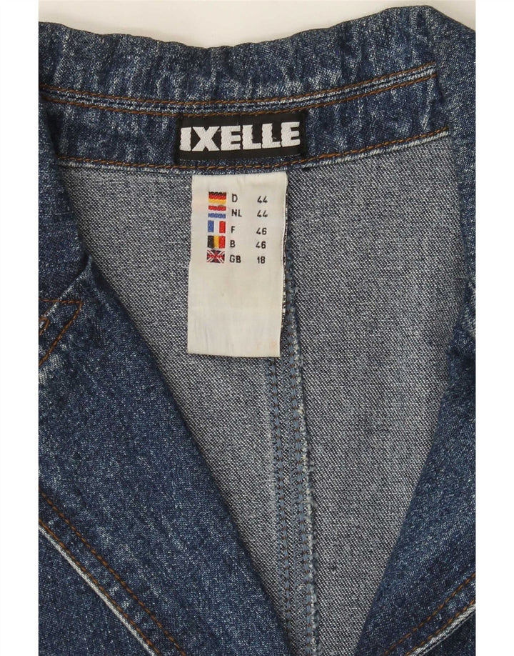 vintage Femme Denim Manteau UK 18 XL Coton Bleu
