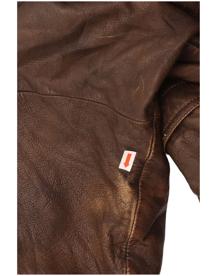 Harajuku Mother Veste en cuir pour homme UK 40 Grand cuir marron