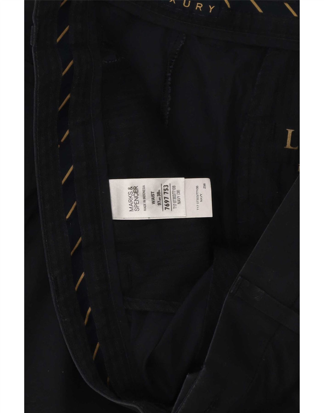 Marks & Spencer Short Chino Homme W38 XL Bleu Marine Coton