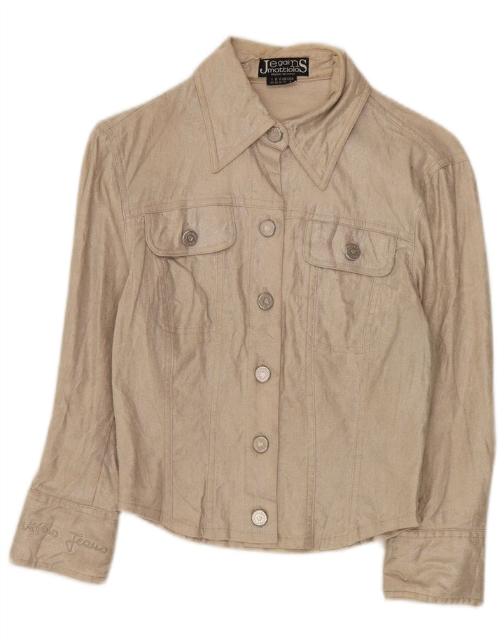 Jegains Mattiolo Veste Bomber Femme UK 12 Lin Beige Moyen