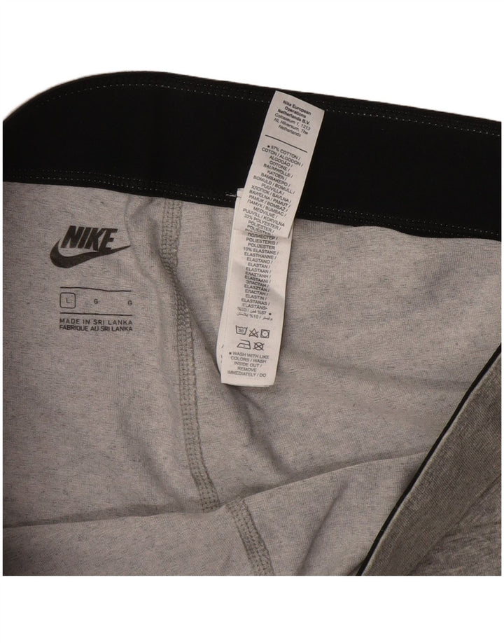 NIKE Leggings graphiques pour femmes UK 14 Grand coton gris