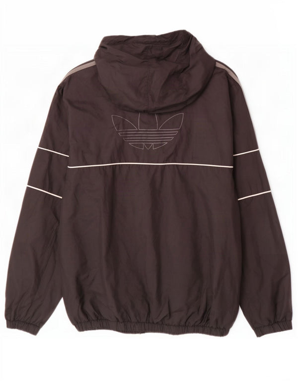 Adidas Veste de pluie à capuche graphique pour homme UK 42 XL Noir Polyester