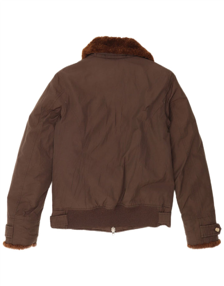 Woolrich Veste matelassée pour femme UK 16 Large Marron Coton
