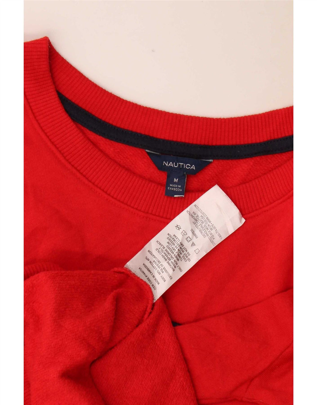 Nautica Sweat-shirt graphique pour femme UK 14 en coton rouge moyen