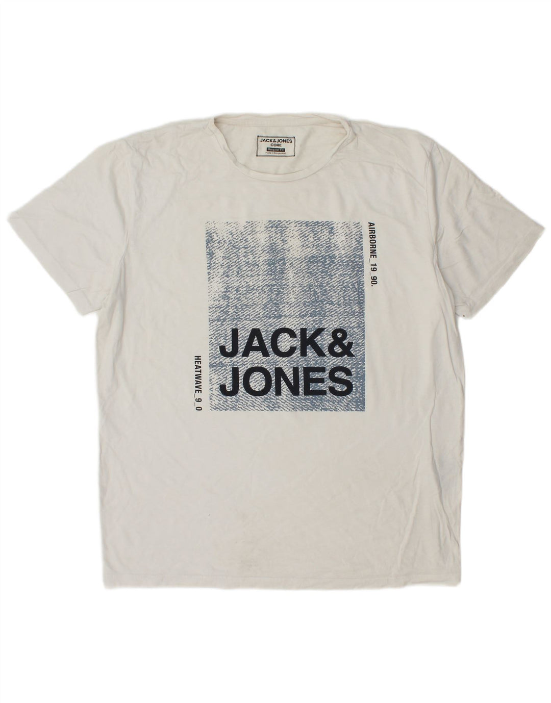JACK & JONES T-Shirt Graphique Coupe Regular Homme XL Blanc Coton