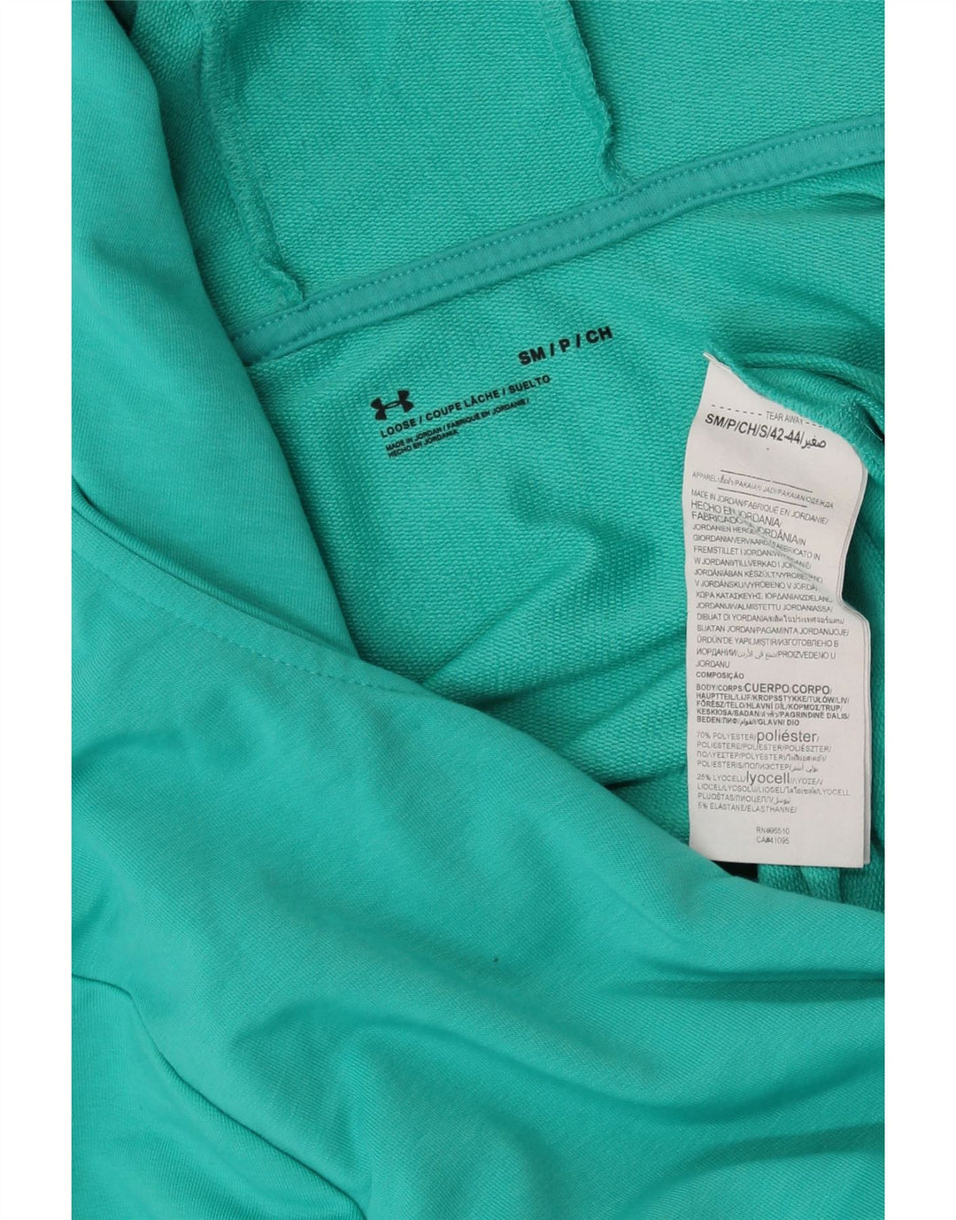 UNDER ARMOUR Pull à capuche zippé surdimensionné pour femme UK 10 Small Turquoise