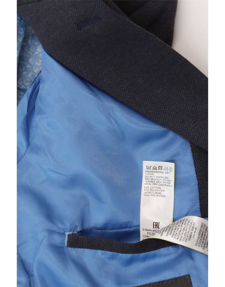 Marks & Spencer Veste blazer slim à 2 boutons pour homme UK 42 Large Bleu marine