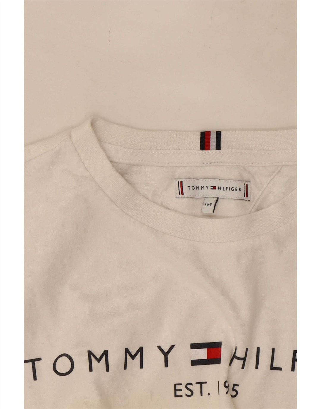 Tommy Hilfiger Haut graphique à manches longues pour garçon 13-14 ans Blanc