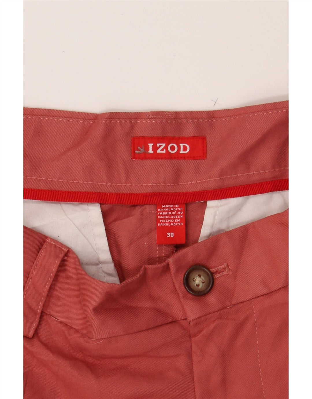 IZOD Mens Chino Shorts W30 Medium Red Polyester Vintage Izod and Second-Hand Izod from Messina Hembry 