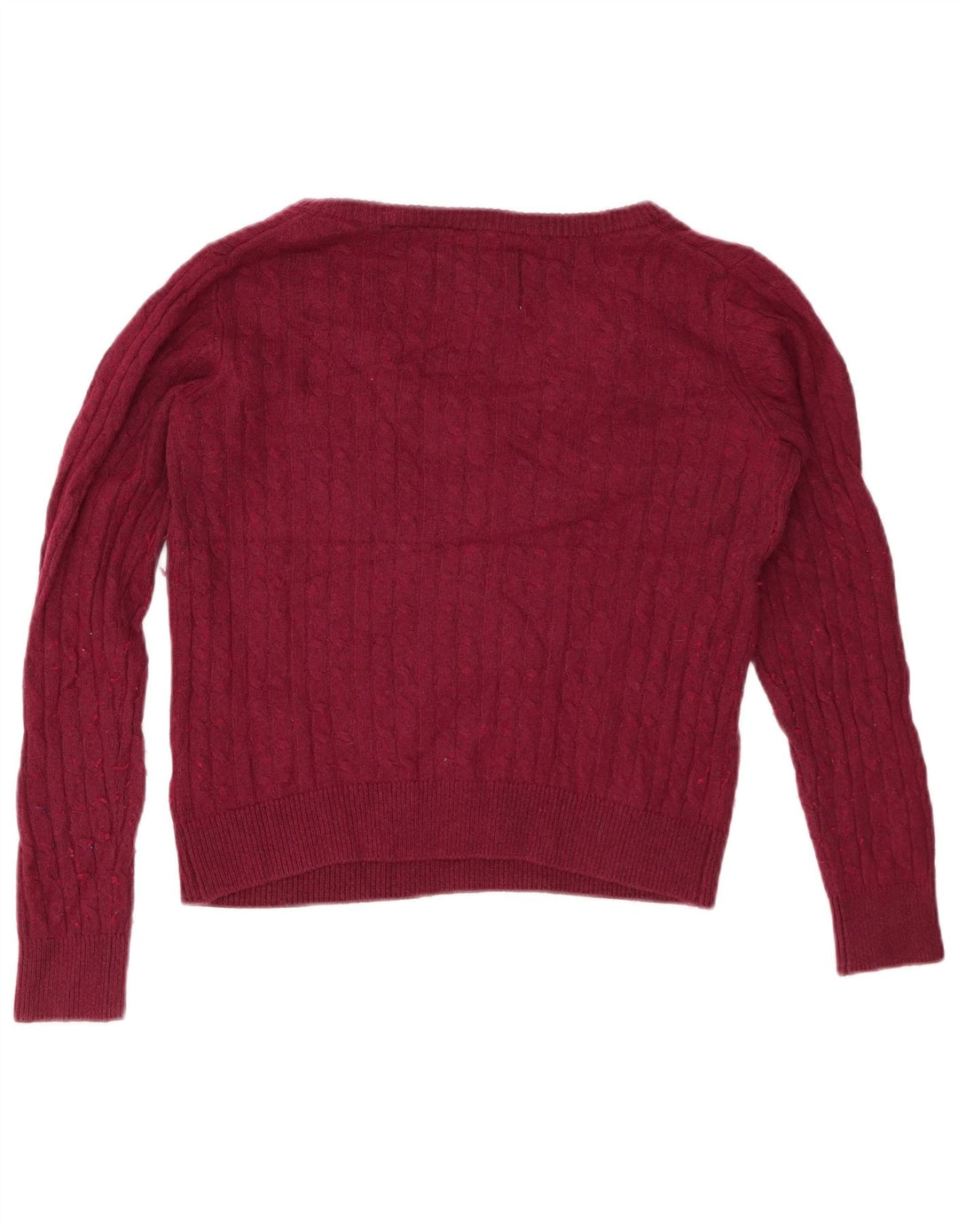 JACK WILLS Pull court à col en V pour femme UK 10 Petit coton bordeaux