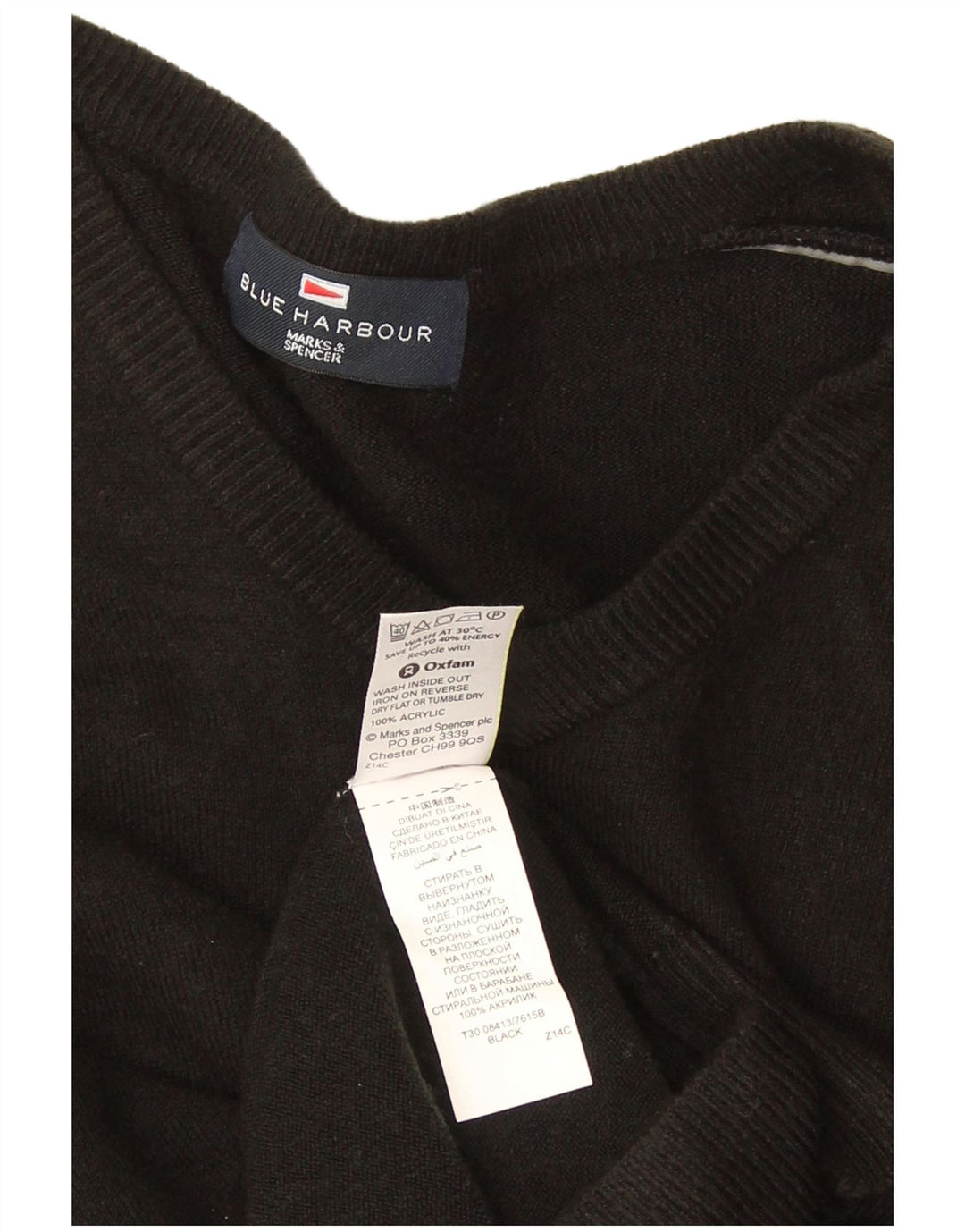 Marks & Spencer Pull Blue Harbor Col V Homme Noir Moyen