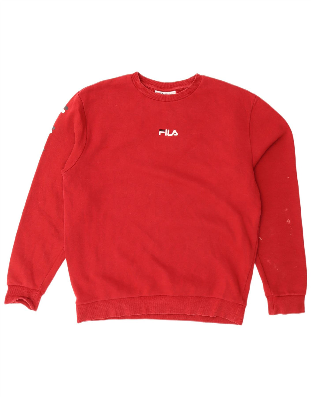 Fila Homme Graphic Sweatshirt Jumper Large Rouge Coton