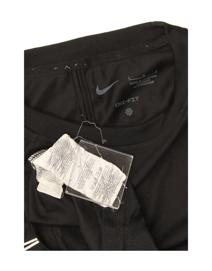 Nike Hommes Dri Fit T-Shirt Haut Large Noir Colorblock Polyester