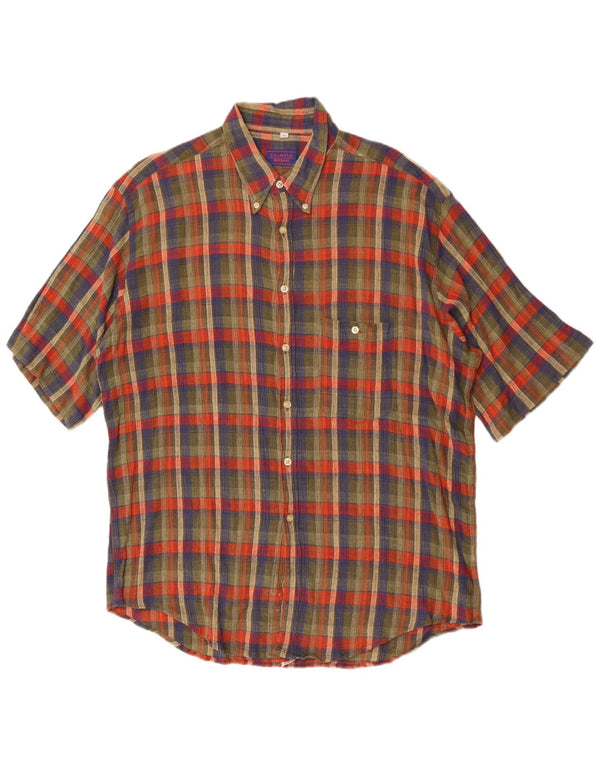 Missoni Chemise à manches courtes pour homme 2XL en coton à carreaux vert