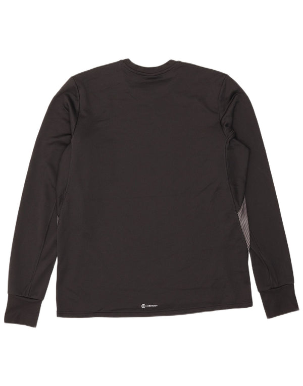 Adidas Hommes Aeroready Haut à manches longues Grand Noir Colorblock Polyester