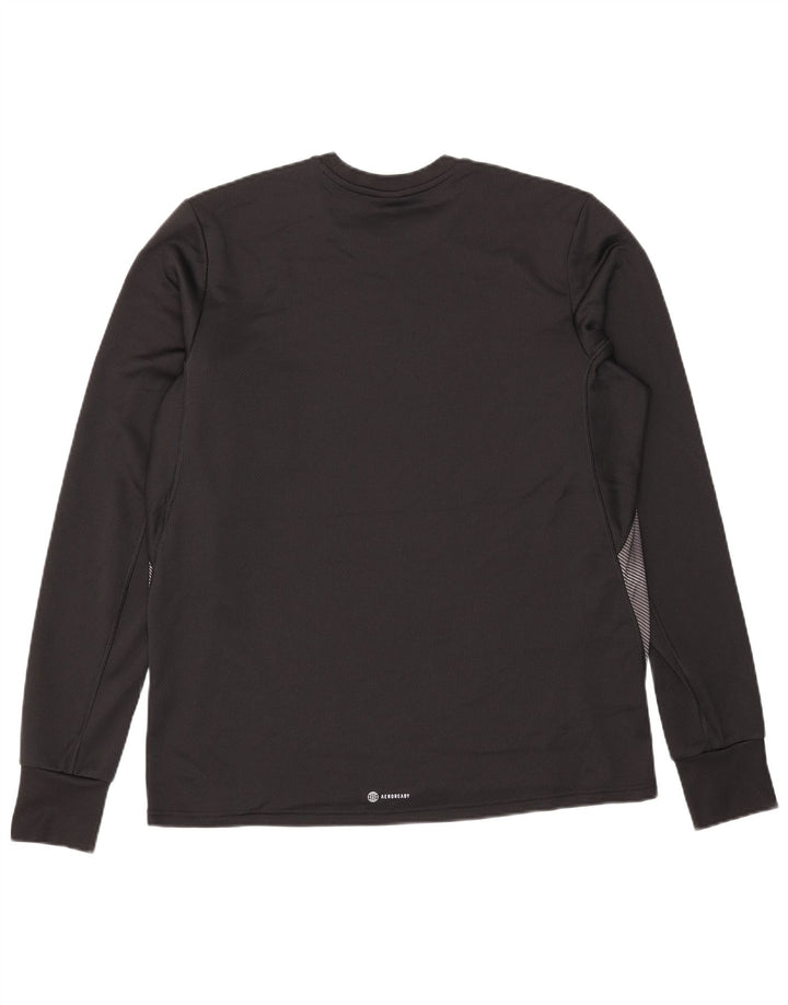 Adidas Hommes Aeroready Haut à manches longues Grand Noir Colorblock Polyester