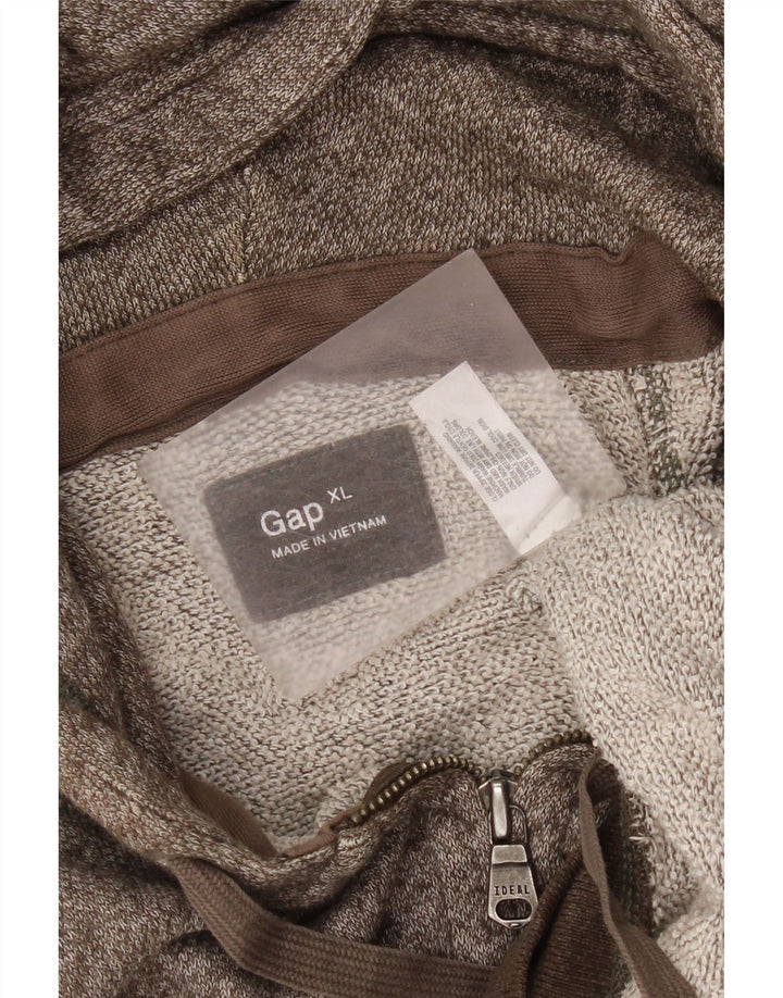 Gap Pull à capuche zippé pour homme XL Marron moucheté