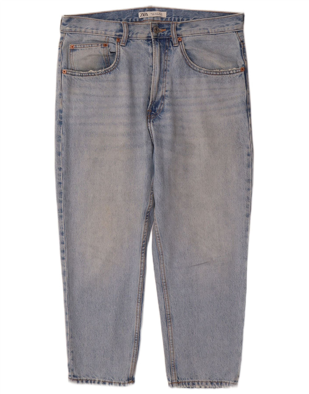 ZARA Jean court pour homme EU 42 Large W32 L24 Bleu