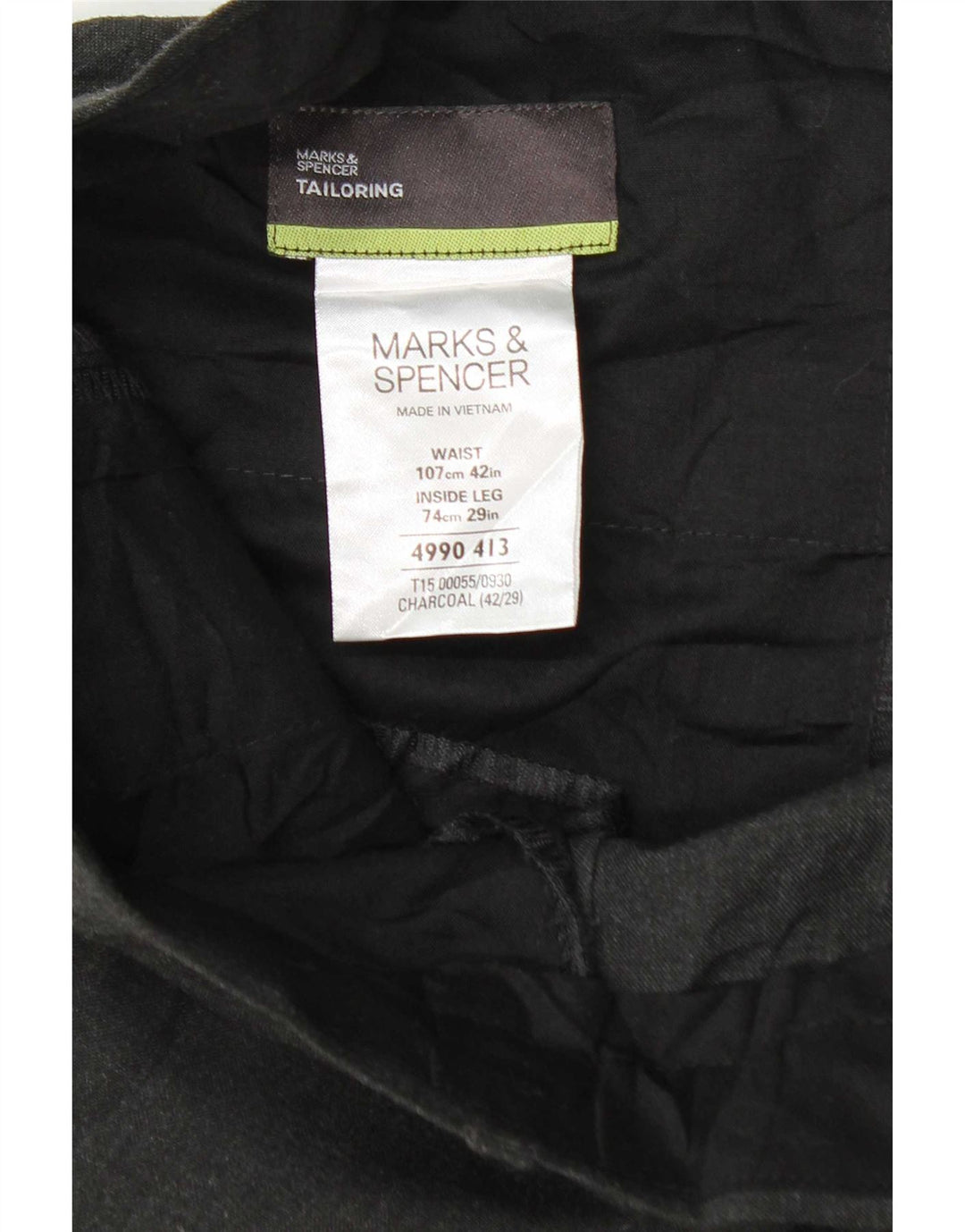 Marks & Spencer Pantalon de costume fuselé pour homme W42 L29 Gris Polyester