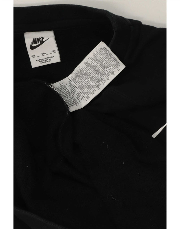 Nike Sweat-shirt graphique pour homme en coton noir 2XL