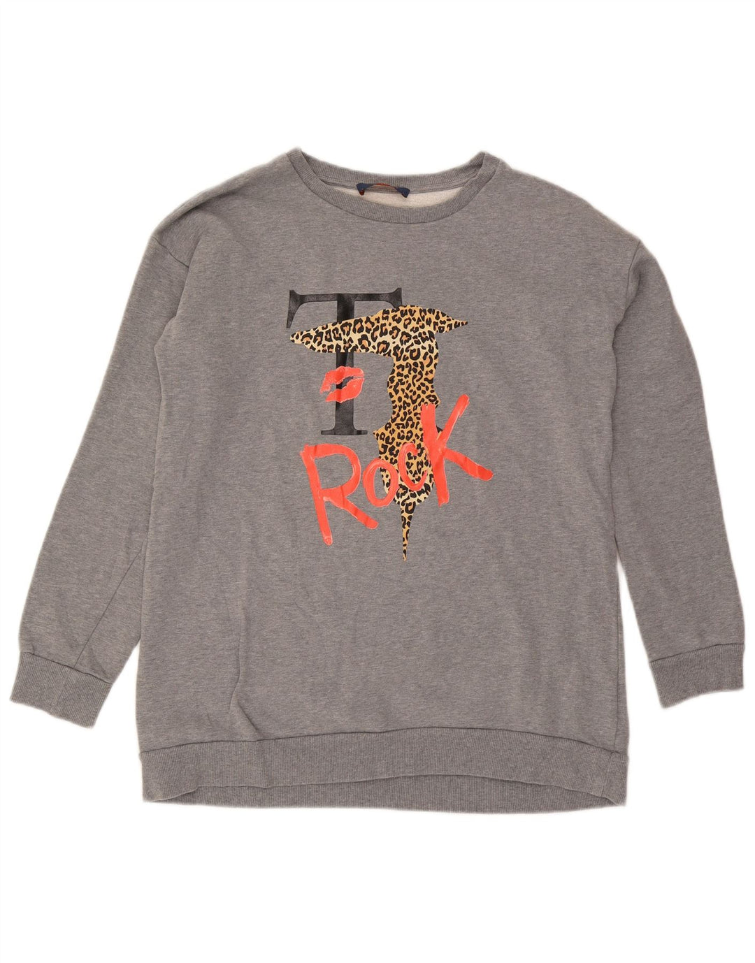 Trussardi Jeans Sweat-Shirt Graphique Homme Gris Large Coton