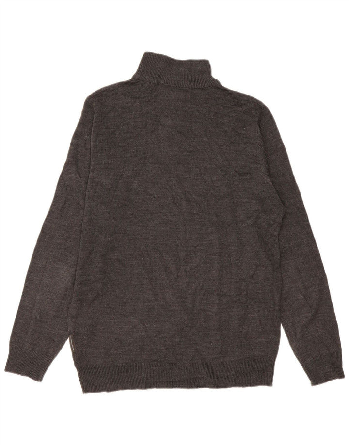 French Connection Pull Col Zippé Homme Large Gris Acrylique