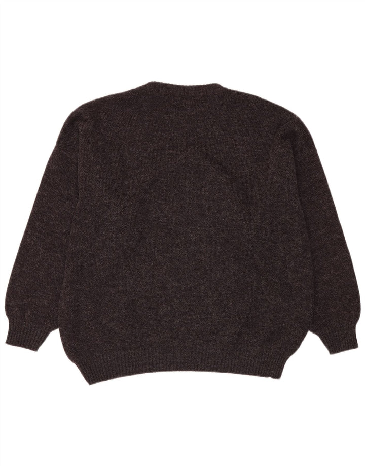 VINTAGE Pull ras du cou pour homme IT 54 XL Gris Fair Isle Wool