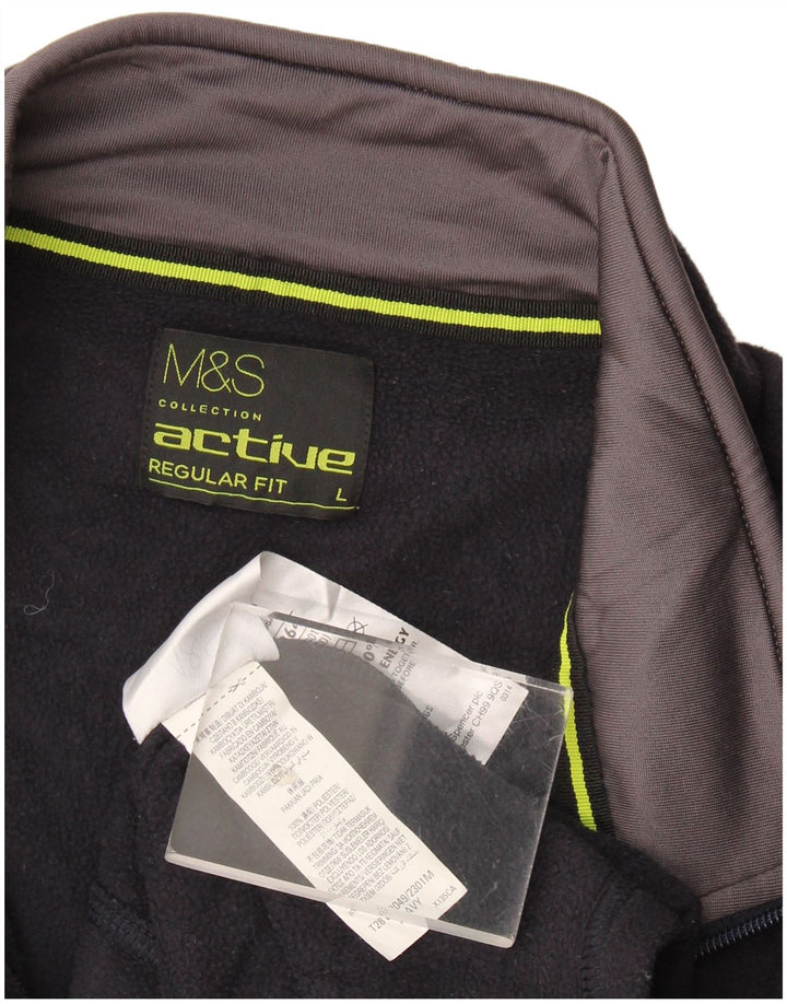 Marks & Spencer Veste polaire coupe régulière pour homme UK 40 Large Bleu marine