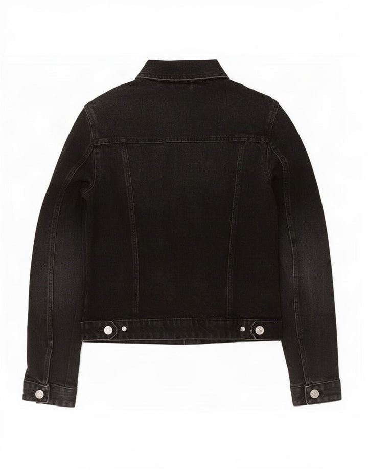 Zara Veste en jean pour femme UK 10 Petit Noir