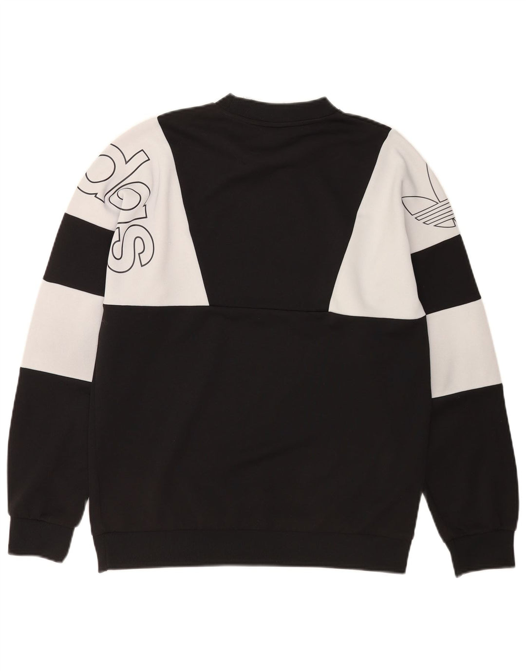 Adidas Sweat-shirt graphique pour homme en polyester color block noir moyen