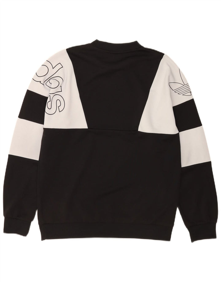 Adidas Sweat-shirt graphique pour homme en polyester color block noir moyen