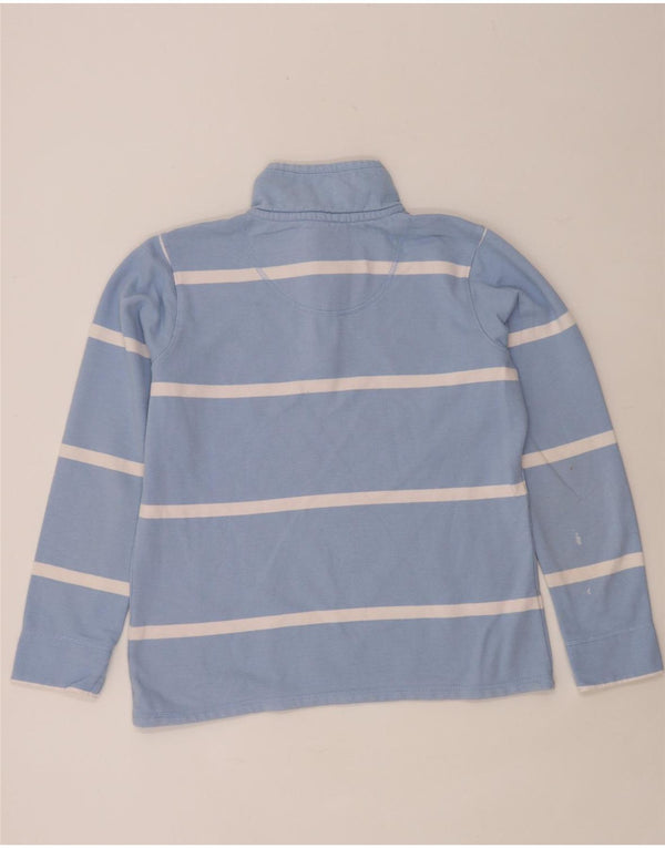 Crew Clothing Sweat-shirt à col zippé pour femme UK 12 Bleu moyen rayé