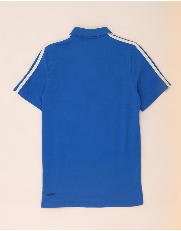 Adidas Hommes Climalite Polo Petit Bleu Coton
