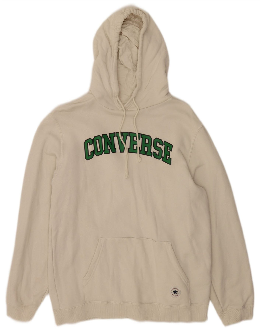 Converse Pull à Capuche Graphique Homme Blanc Moyen Coton