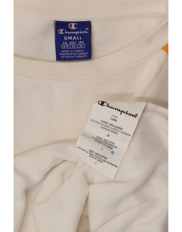 Champion Sweat-shirt graphique surdimensionné pour femme UK 10 Petit Blanc