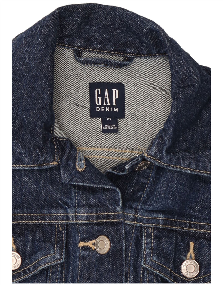 GAP Veste en Jean Femme UK 6 XS Bleu Marine Coton