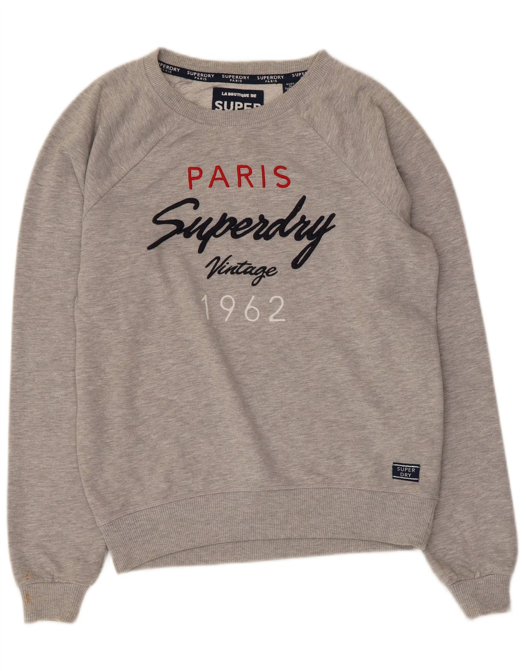 Superdry Sweat-shirt graphique pour femme UK 10 Petit gris moucheté