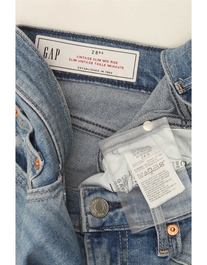 Gap Jean Slim Taille Mi-haute Femme W28 L27 Bleu Coton