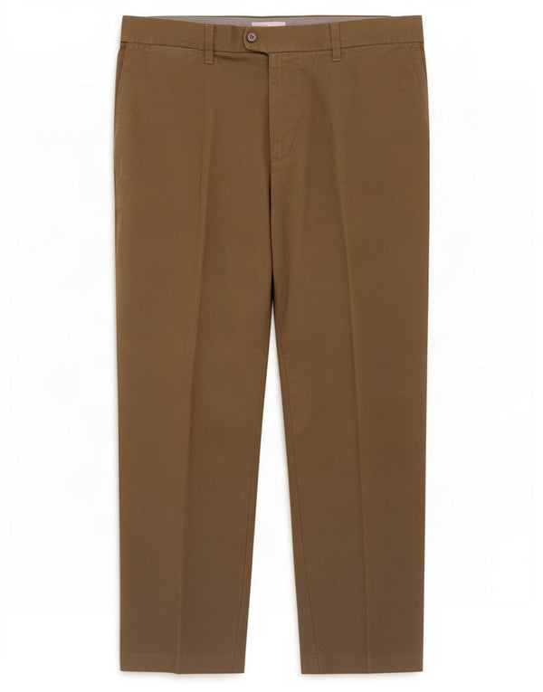 Marks & Spencer Pantalon de costume droit pour homme W38 L29 Kaki Coton