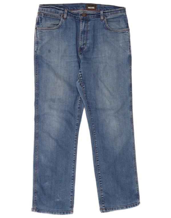 Wrangler Mens Texas Stretch Straight Jeans W36 L30 Blue Cotton