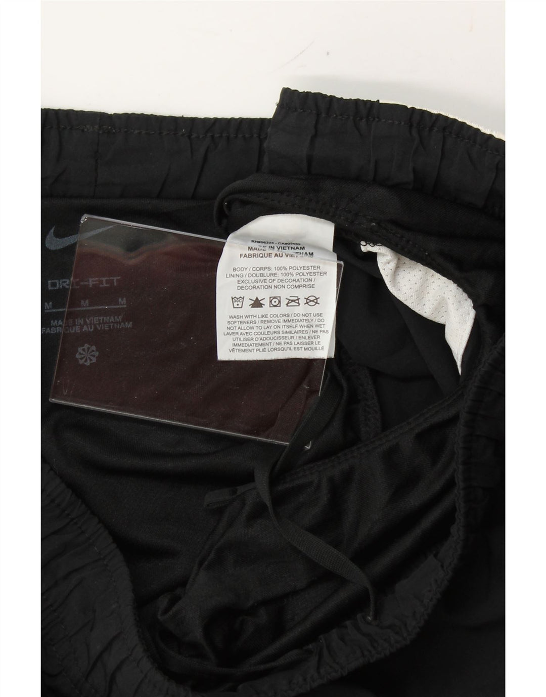 NIKE Womens Dri Fit Sport Shorts UK 14 Medium  Black Colourblock Polyester Vintage Nike and Second-Hand Nike from Messina Hembry 